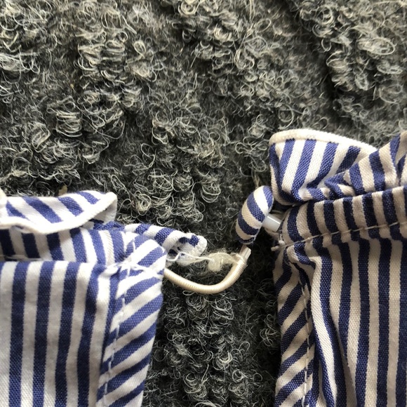 Belle Sky Blue and White Striped Blouse - Picture 7 of 9